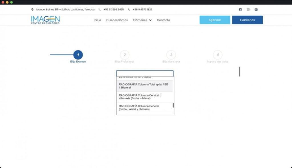 Web Centro Radiológico Temuco — imagen 5